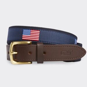 NWT Vineyard Vines American Flag Canvas Belt size 28